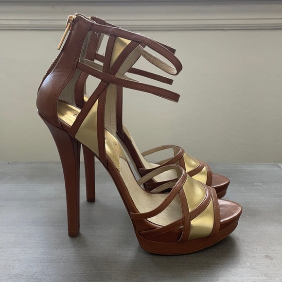 Michael Kors Gold & Tan Heels - Picture 2 of 6